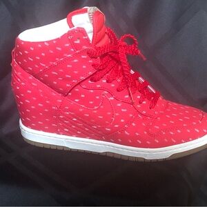 Nike Dunk Sky Hi Women's Size 10 (543258-600) Hyper Red Hidden Wedge Shoes